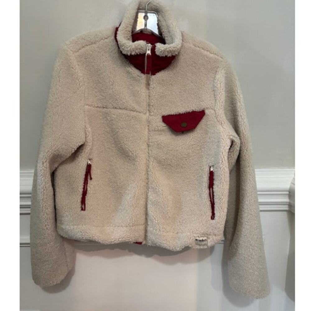 Women's Cream and Red Fleece Jacket